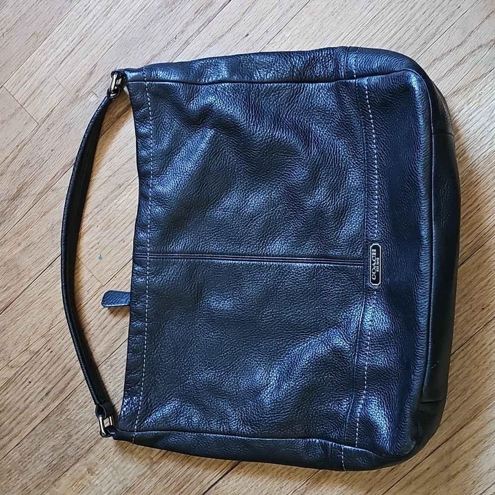 COACH Park pebble leather black handbag